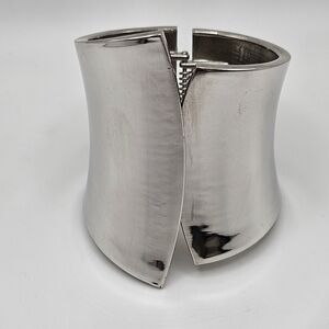 Amber Sceats Willa Cuff Bracelet Silver Tone Statement Hinge Close Revolve